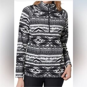 Eddie Bauer 1/4 Zip Womens Size XL Fleece Pullover Sweatshirt Southwestern Aztec